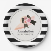 Derby Style Big Pink Pet Roos Baby shower Papieren Bordje (Voorkant)