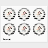 Derby Style Big Pink Pet Roos Baby shower Ronde Sticker (Vel)