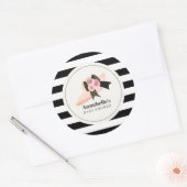 Derby Style Big Pink Pet Roos Baby shower Ronde Sticker (Envelop)