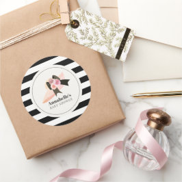 Derby Style Big Pink Pet Roos Baby shower Ronde Sticker