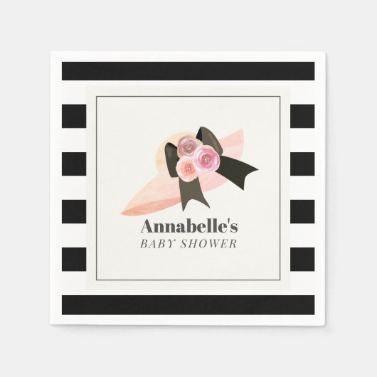 Derby Style Big Pink Pet Roos Baby shower Servet (Voorkant)