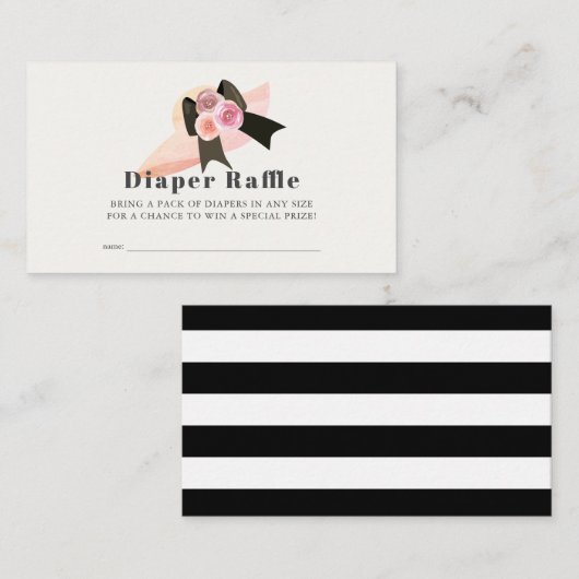 Derby Style Big Pink Pet Roos Luier Raffle Ticket Informatiekaartje (Voorkant / Achterkant)