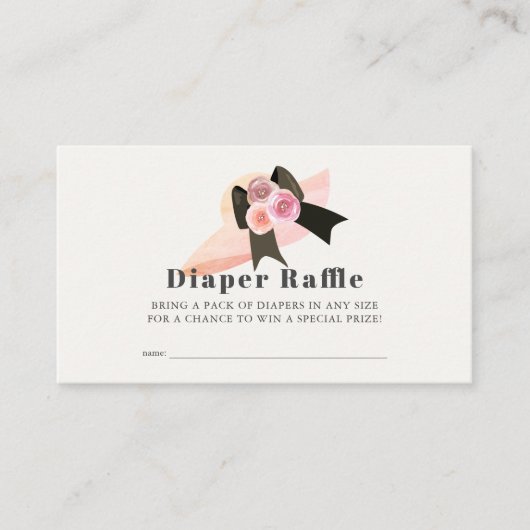 Derby Style Big Pink Pet Roos Luier Raffle Ticket Informatiekaartje (Voorkant)