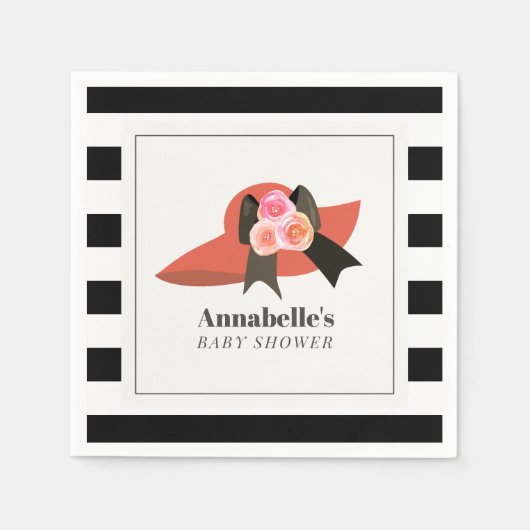 Derby Style Big Red Pet Roos Baby shower Servet (Voorkant)