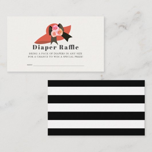 Derby Style Big Red Pet Roos Luier Raffle Ticket Informatiekaartje (Voorkant / Achterkant)