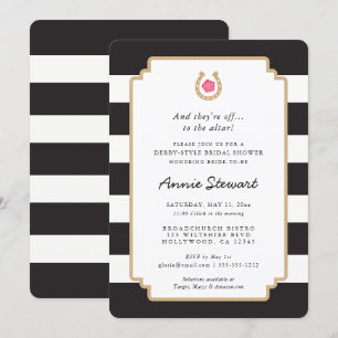 Derby Style Bridal Shower Invitation Hoefijzer Kaart