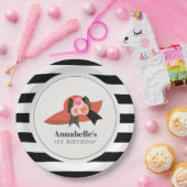 Derby Style Grote Rode Pet Roos 1e Verjaardag Papieren Bordje (Feest)