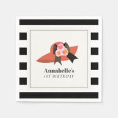 Derby Style Grote Rode Pet Roos 1e Verjaardag Servet (Voorkant)