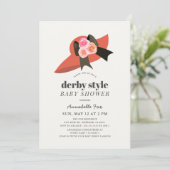 Derby Style Red Pet Roos Baby shower Kaart (Staand voorkant)