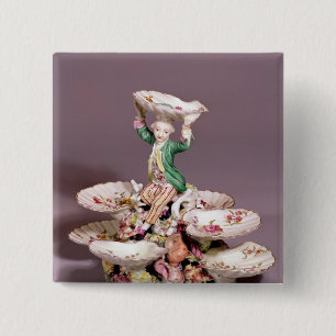 Derby-tafelcenterstuk, 1760-65 vierkante button 5,1 cm