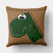 Derby the Dinosaur (bruin) Kussen (Achterkant)