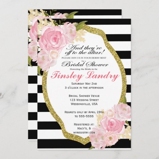 Derby Theme Bridal Shower Kaart (Voorkant / Achterkant)