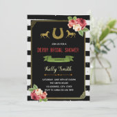 Derby themparty bridal doual-uitnodiging kaart (Staand voorkant)