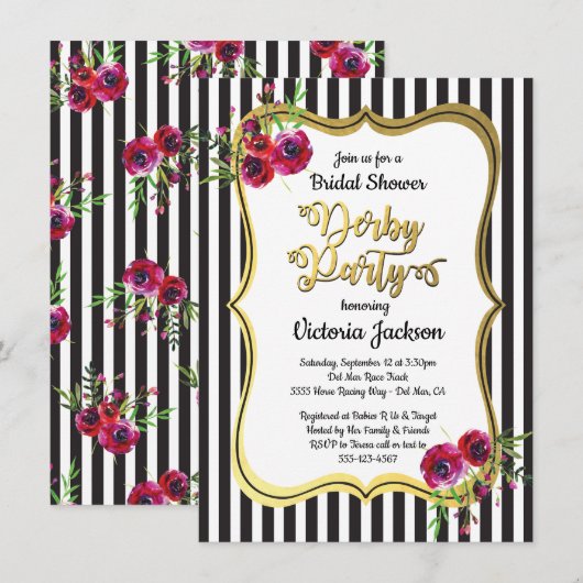 Derby ThMED Bridal Shower Invitations Kaart (Voorkant / Achterkant)