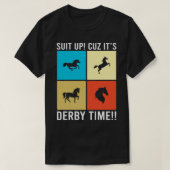 Derby Tijd  Paardenrace Mannen Vrouwen Funny Retr T-shirt (Design voorkant)