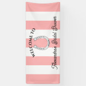 Derby Vrijgezellenfeest Pink Stripes Hoefijzer Wel Spandoek (Verticaal)
