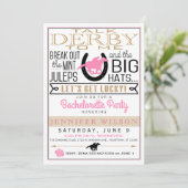 Derby vrijgezellenfeest zwart/goud/roze rozen kaart (Staand voorkant)