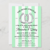 Derby Wedding Shower Mint Cabana Stripes Hoefijzer Kaart (Voorkant)