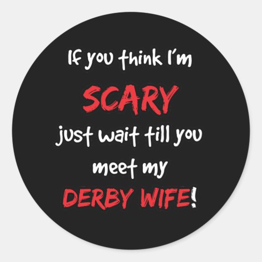 Derby Wife Ronde Sticker (Voorkant)