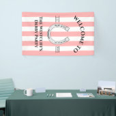 Derbyfeest Roze Streep Hoefijzer Verticaal Welkom Spandoek (Beurs)