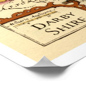 Derbyshire (Darbyshire) County Engeland Antiek kaa Poster (Hoek)