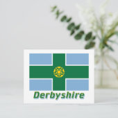 Derbyshire Flag met naam Briefkaart (Staand voorkant)