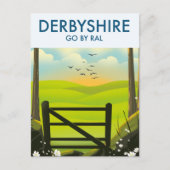 Derbyshire Landschap reisposter Briefkaart (Voorkant)