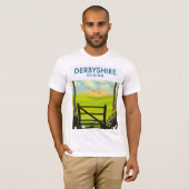 Derbyshire landschap reisposter t-shirt (Voorkant volledig)