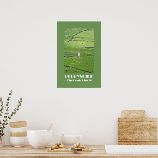 Derbyshire Peak District 1920s retro-stijl poster (Keuken)