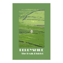 Derbyshire Peak District 1920s retro-stijl poster