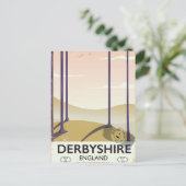 Derbyshire vintage spoorposter. briefkaart (Staand voorkant)