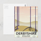 Derbyshire vintage spoorposter. briefkaart (Voorkant / Achterkant)