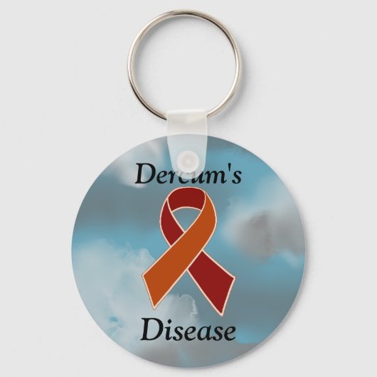 Dercum's Disease Awareness Ribbon Sleutelhanger (Voorkant)