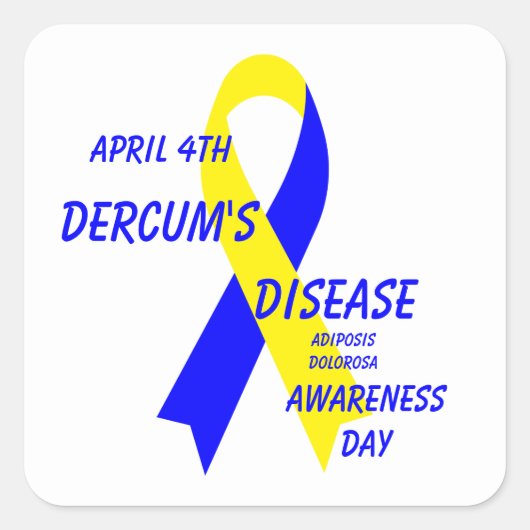 Dercum's Disease Awareness Ribbon van Janz Vierkante Sticker (Voorkant)