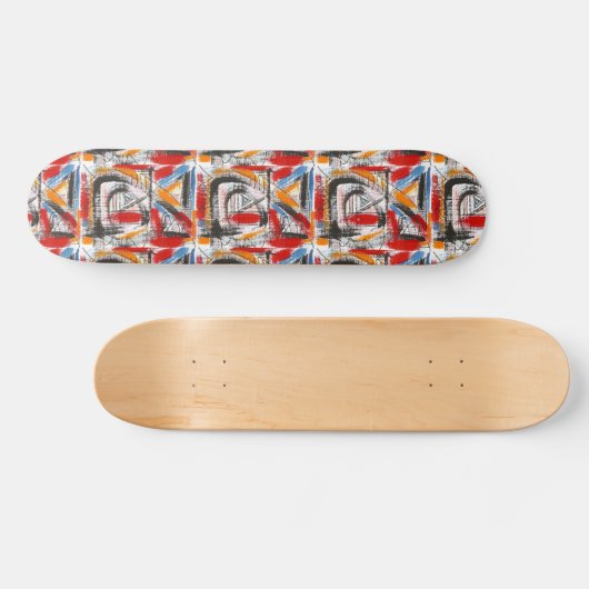 Derde Abstracte kunst met oogkleppen Persoonlijk Skateboard (Horizontaal)