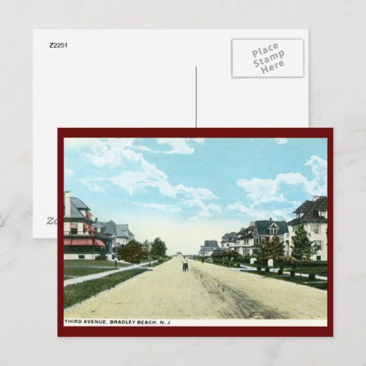 Derde avenue, Bradley Beach, NJ Briefkaart (Voorkant / Achterkant)