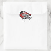 Derde brug. Red&Black. Ronde Sticker (Tas)