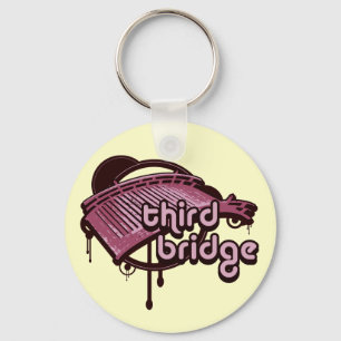 derde brug. roze en maroon. sleutelhanger