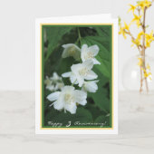 Derde bruiloft Jubileum wil 3 Jasmijnbloemen Kaart (Gele Bloem)
