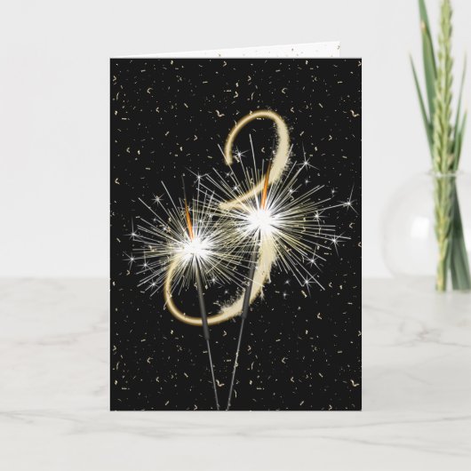 Derde bruiloft-sparklers kaart (Voorkant)