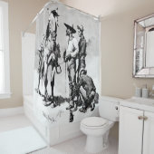 Derde Cavalerie Troopers door Frederic Remington Douchegordijn (In situ)