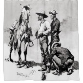 Derde Cavalerie Troopers door Frederic Remington Douchegordijn (Voorkant)