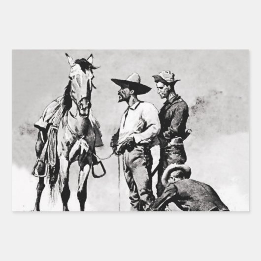 Derde Cavalerie Troopers door Frederic Remington Inpakpapier Vel (Voorkant 2)