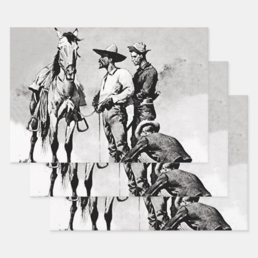 Derde Cavalerie Troopers door Frederic Remington Inpakpapier Vel (Set)