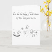 Derde Dag van Kerstkaart Kaart (Gele Bloem)