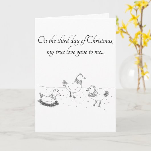 Derde Dag van Kerstkaart Kaart (Gele Bloem)