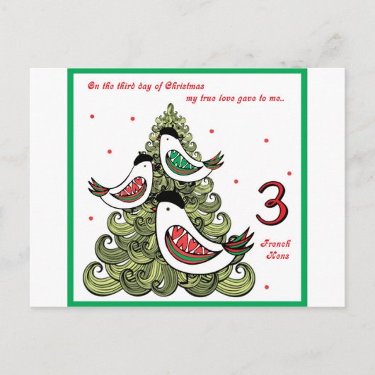 Derde Dag van Kerstmis Feestdagenkaart (Voorkant)