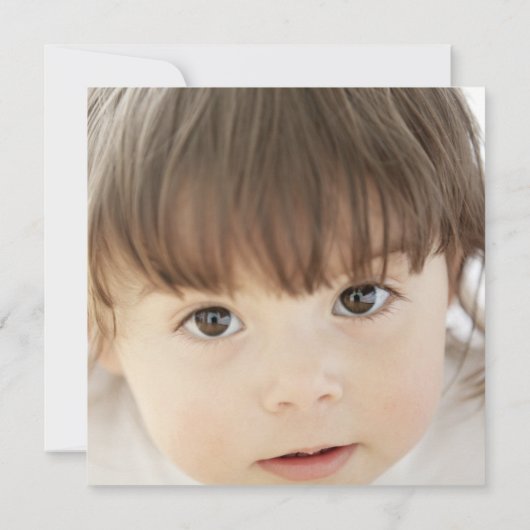 Derde Drie 3e Verjaardag Party Photo Square Kaart (Achterkant)