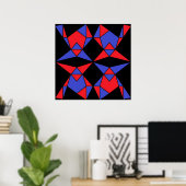 Derde Drie-eenheid van Abstracte Driehoeken Ken Ga Poster (Thuiskantoor)