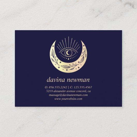 Derde Eye Gold Moon Klant Dank je Boho Informatiekaartje (Achterkant)